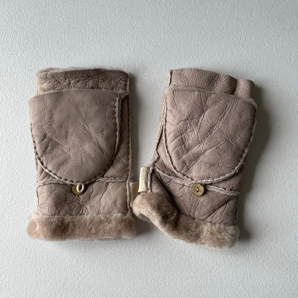 Warm Paws Winter Mittens Gloves Tan Cream Warm Women's Size S/M